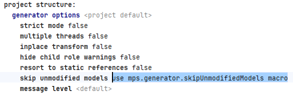 generator options